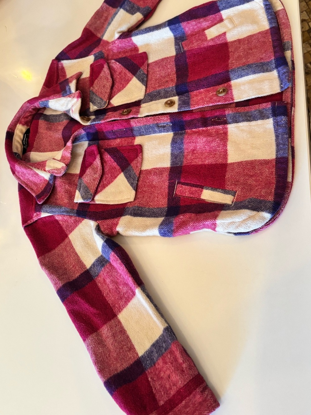 NWOT little girls plaid shacket 6/6x